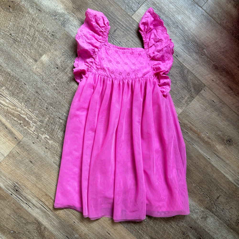 CAT & JACK 5T PINK TENT DRESS WITH FLUTTER SLEEVES